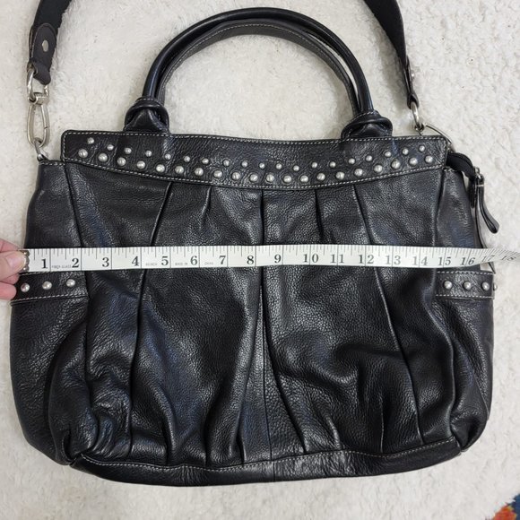 Fenn Wright Manson Leather Satchel Tote Black - Picture 10 of 13